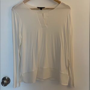 🤍Banana Republic white keyhole long sleeve blouse 🤍